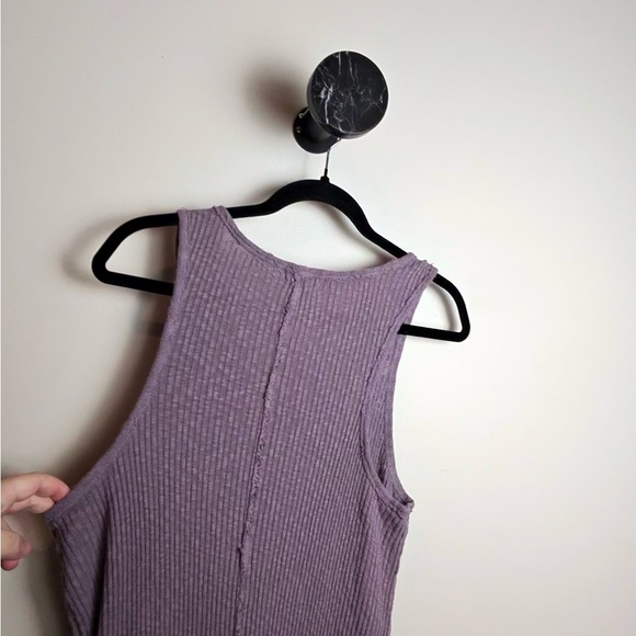 Lavender Ribbed Tank Top Dress L - Picture 3 of 4
